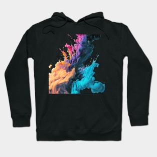 Dramatic ink contrasting vivid red, blue, and purple colors. Vivid and intense abstract background or wallpaper Hoodie